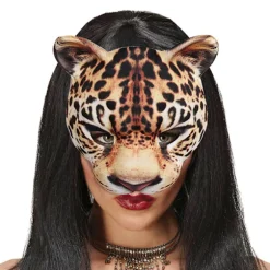 Halv ansigtsdyr gepard maske cosplay kostume pandebånd hallo