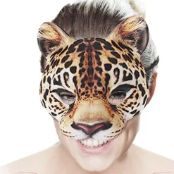 Halv ansigtsdyr gepard maske cosplay kostume pandebånd hallo