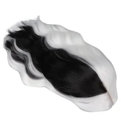 Halvt Sort Halvt Hvid Kort Krøllet Paryk til Cosplay