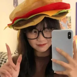 Hamburgerhat til voksne, sød, sjov, realistisk, behagelig, elastisk, kostumetilbehør, blød, mænd, kvinder, fastfood-hamburgerhue til gave (FMY) Yellow One Size | Fyndiq