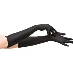 Handsker Sorte Lange Maskerade Sort Black one size