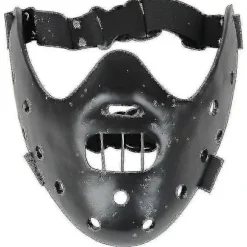 Hannibal Maske Horror Hannibal Skræmmende Harpiks Lecter The Silence of the Lambs Maskerade Cosplay Fest Sort