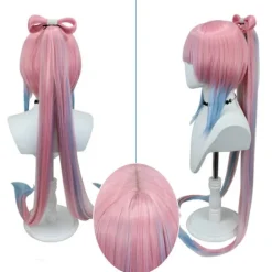 Harakami cosplay paryk koralpalads hjerte hav paryk pluk farve gradient høj hestehale roset hår pakke cosplay-orange gradient blå