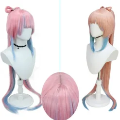 Harakami cosplay paryk koralpalads hjerte hav paryk pluk farve gradient høj hestehale roset hår pakke cosplay-orange gradient blå