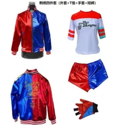 Harley Quinn Kostume til Kvinder | Joker Pige Cosplay Halloween Fest Outfit & Cosplay-bat-L L bat