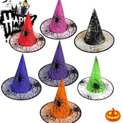 Heks Hat Cosplay Kasket Stilfuldt Unikt Mønster Gaze Halloween Co Purple