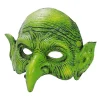 Heks Maske Grøn Goblin Maske Halloween Karneval Fest Kostume