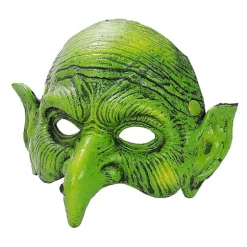 Heks Maske Grøn Goblin Maske Halloween Karneval Fest Kostume