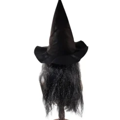 Hekseansigtsmaske med hår og hat, latex, gammel hekseansigtsmaske, Halloween-fest, skræmmende heksekostume, udklædningsrekvisitter