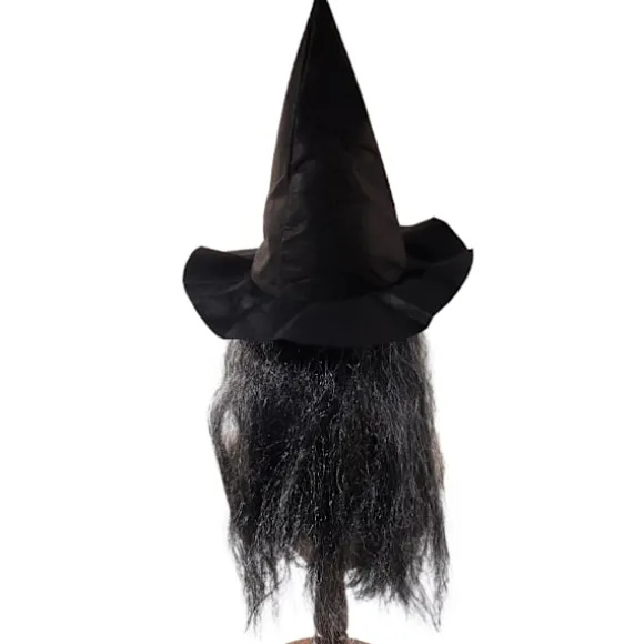 Hekseansigtsmaske med hår og hat, latex, gammel hekseansigtsmaske, Halloween-fest, skræmmende heksekostume, udklædningsrekvisitter