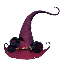 Heksehat Blomsterranke Filt Hat Cosplay Performance Rekvisit Halloweenfest Voksen - JA Purple 2