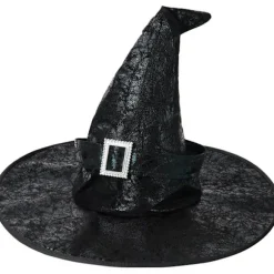 Heksehat Dame Stor Halloween Heksehat Voksen Bredskygget Blondehat Billigt Kostume Fest Maskerade Cosplay Tilbehør Hoveddekoration blackone