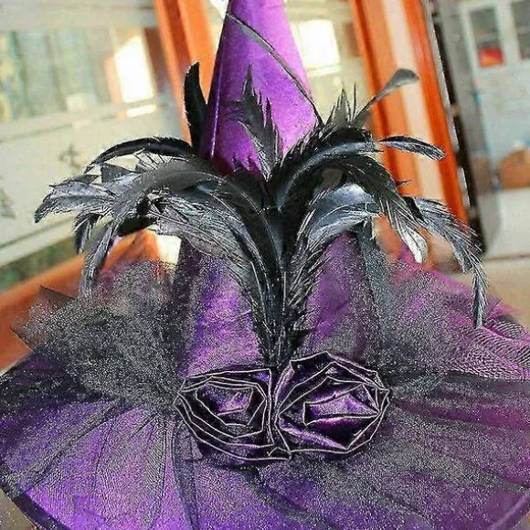 heksehatte kasketter voksen kostume tilbehør halloween fancy halloween cosplay dekor 2025 Black