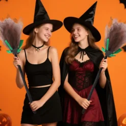 Heksekoste Mesh Dekoration til Halloween Fester og Håndlavede Projekter