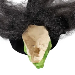 Heksemaske med hår og hat Latex Gammel heksemaske Halloweenfest Gyser heks kostume Klæd dig ud rekvisitter