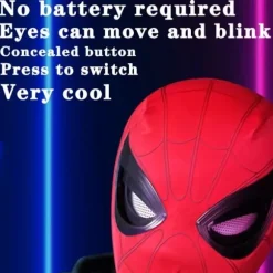 Hem Huvudbonader Cosplay Moving Eyes Mask Spider Man 1:1 Fjärrkontroll Elastic Mask