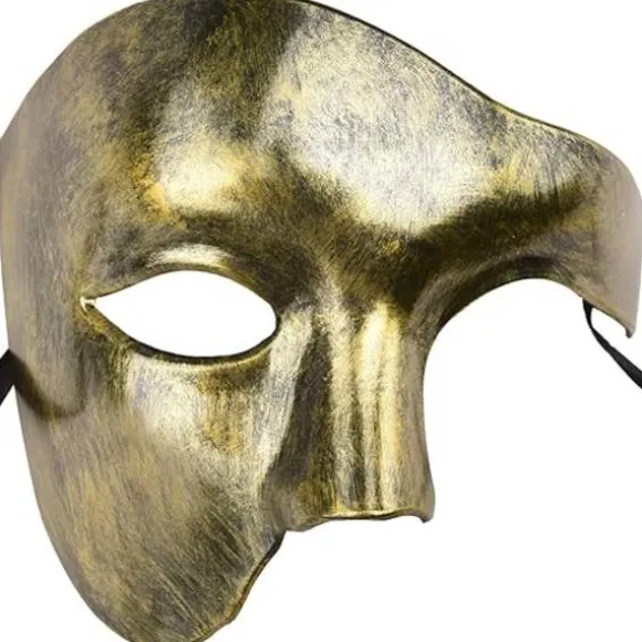 Herr Mask Phantom of the Opera Maskerade Maske Halvmaske (Guld)-FA-