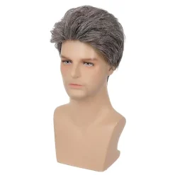Herre Kort Paryk Blandet Brun Cosplay Hår Paryk Naturlig Syntetisk Erstatningsparyk