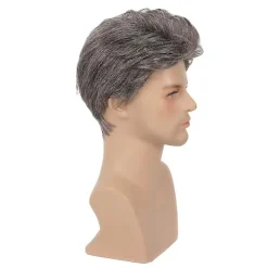 Herre Kort Paryk Blandet Brun Cosplay Hår Paryk Naturlig Syntetisk Erstatningsparyk