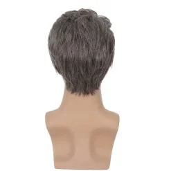 Herre Kort Paryk Blandet Brun Cosplay Hår Paryk Naturlig Syntetisk Erstatningsparyk