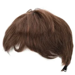 Herre Paryk Lysebrun Naturlig Fluffy Flot Åndbar Mesh Moderne Kort Hår Paryk