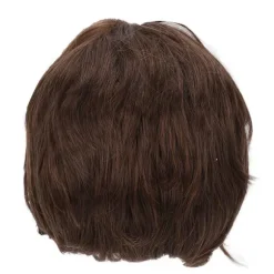 Herre Paryk Lysebrun Naturlig Fluffy Flot Åndbar Mesh Moderne Kort Hår Paryk
