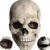Herre Skull Maske, Voksen Skull Maske, Horror Maske med Bevægelig Kæbe, Dekoration, Skull Maske (Grå)