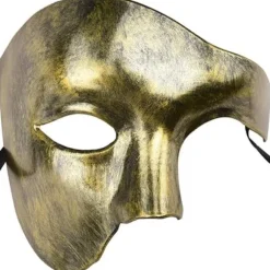 Herremaske Phantom of the Opera Maskerade Maske Halv Maske (Guld){yh}