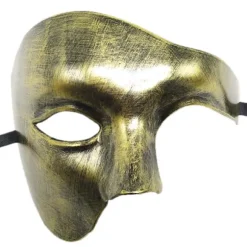 Herremaske Phantom of the Opera Maskerade Maske Halv Maske (Guld){yh}