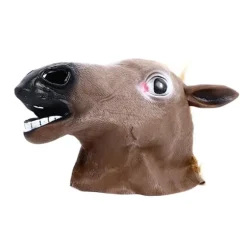 Hestehoved Kostume Brun Behagelig Holdbar Livagtig Party Hestehoved til Cosplay Halloween