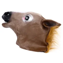 Hestehoved Kostume Brun Behagelig Holdbar Livagtig Party Hestehoved til Cosplay Halloween