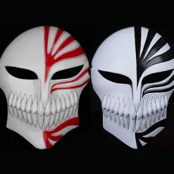 Højt Cartoon Død Ichigo Kurosaki Bleach Maske Julebal Maskerade Party Cosplay Halloween Cool Maske Gave til Mænd Dreng Legetøj (FMY) Red