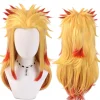 Højtemperaturfiber parykker til mænd og kvinder til mandlig fest Halloween Kimetsu no Yaiba kort cosplay-paryk syntetisk (Rengoku Kyo-FF-