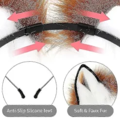 Håndlavet Faux Fur Ræv Ulveører Pandebånd Halloween Jul Cosplay Party Kostume Tilbehør