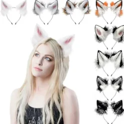 Håndlavet Faux Fur Ræv Ulveører Pandebånd Halloween Jul Cosplay Party Kostume Tilbehør