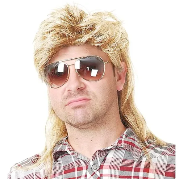 Hockeysveis Parykker til Mænd 80'er Kostumer Fancy Festtilbehør Cosplay Paryk (Blond)
