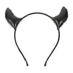 Horn Cosplay Hovedbøjle Halloween Kostume Tilbehør Universal Størrelse Sort Læder 1-pak