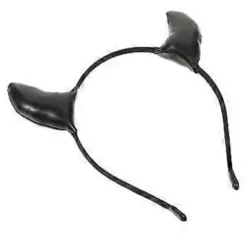 Horn Cosplay Hovedbøjle Halloween Kostume Tilbehør Universal Størrelse Sort Læder 1-pak