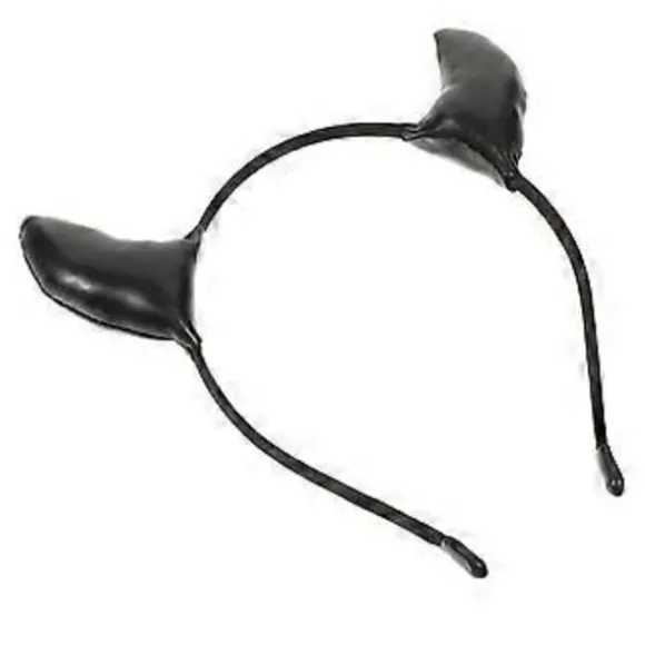 Horn Cosplay Hovedbøjle Halloween Kostume Tilbehør Universal Størrelse Sort Læder 1-pak