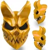 Horror Demon Maske Scary Deadcore Djævel Maske Uhyggelig Halloween Harpiks Maske Cosplay Kostume Tilbehør (Guld)