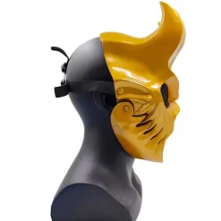Horror Demon Maske Scary Deadcore Djævel Maske Uhyggelig Halloween Harpiks Maske Cosplay Kostume Tilbehør (Guld)