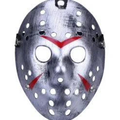 Horror Halloween Kostume Hockey Maske Fest Cosplay Rekvisitter (Sølv)