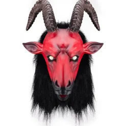 Horror Halloween Maske Djævel Antilope Latex Maske Anonym Maske Cosplay Hovedbeklædning Rekvisitter Halloween Fest Maskerade Tilbehør