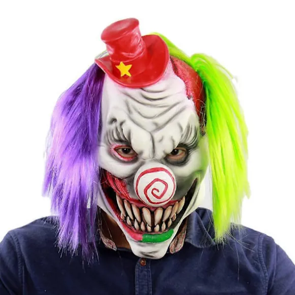 Horror Klovn Latex Maske Skræmmende Grimasse Voksen Fuld Hoved til Halloween Maskerade Fest Kostume Cosplay Fancy Dress Rekvisitter-lingling}