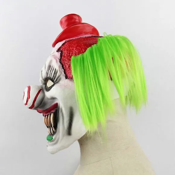 Horror Klovn Latex Maske Skræmmende Grimasse Voksen Fuld Hoved til Halloween Maskerade Fest Kostume Cosplay Fancy Dress Rekvisitter-lingling}