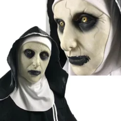 Horror Mask med hovedtørklæde Cosplay til Halloween kostume White onesize