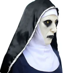 Horror Mask med hovedtørklæde Cosplay til Halloween kostume White onesize