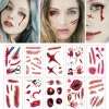 Horror Sjove Halloween Kniv Ar Falsk Sår Tattoo Stickers Bl