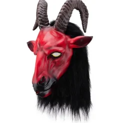 Horror tyrehoved hestehoved dyremaske hovedbeklædning horn dæmon helvedes budbringer cosplay trick