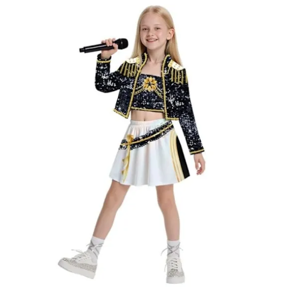 Hot tilbud til lav pris! 2025 Demon Hunter K-Pop Kostume | Halloween Outfit Kvinder Børn Cosplay Nr. 1 3-delt sæt - Glad No. 1 3-piece set-FA- No. 1 3-piece set 110cm | Fyndiq